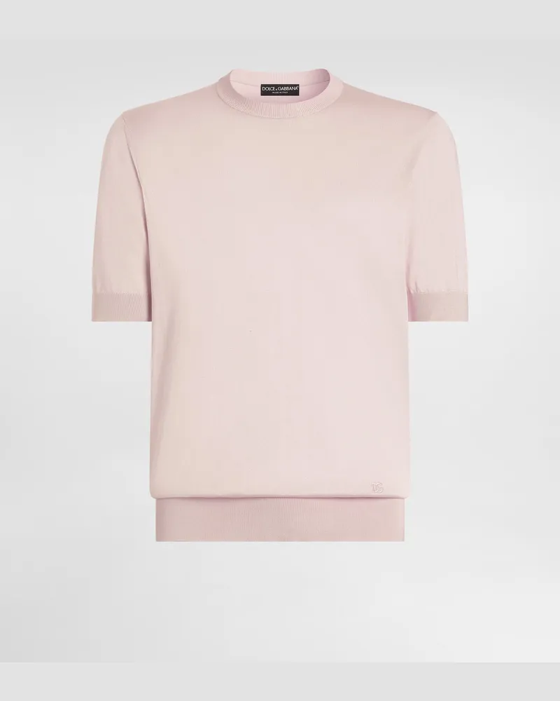 Dolce & Gabbana Pullover Aus Seide - Mann Strickwaren Rosa Pink