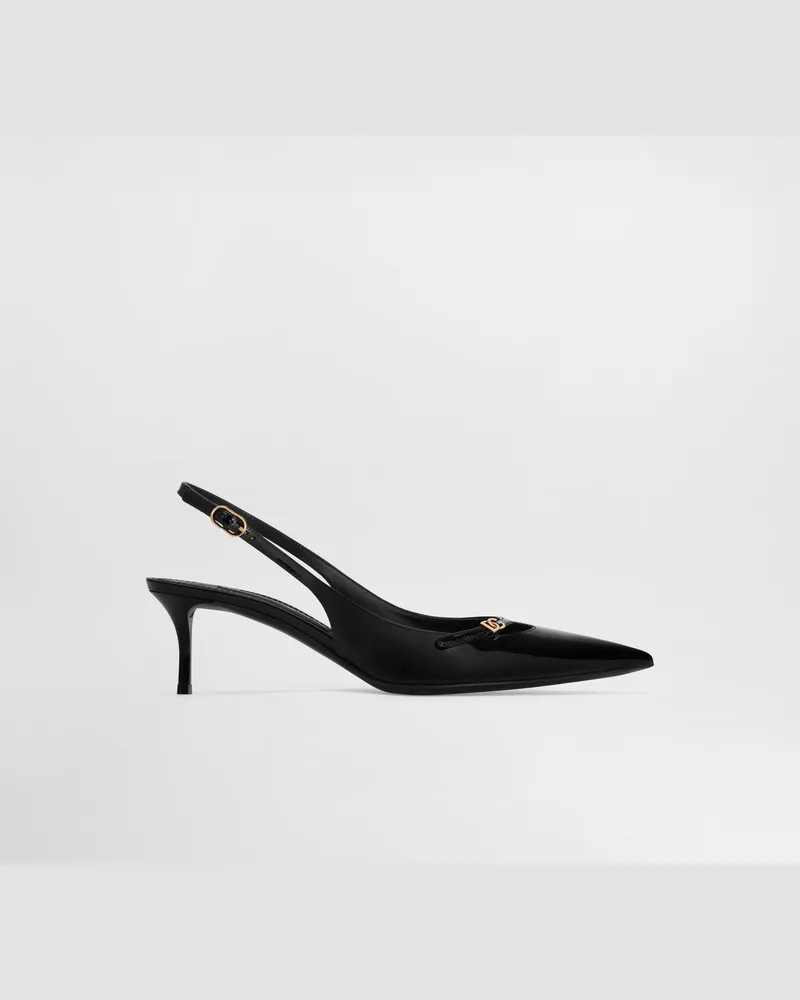 Dolce & Gabbana Slingback - Frau Collection Schwarz Leder Black