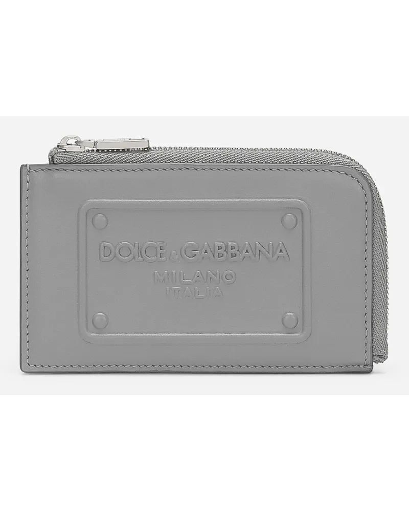 Dolce & Gabbana Kartenetui aus Kalbsleder Grau