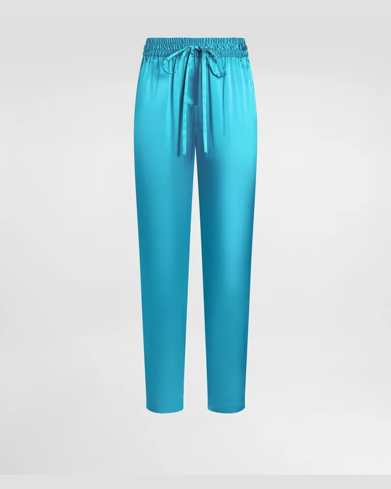 Dolce & Gabbana Hose Mit Gummizugbund Aus Seidensatin - Frau Hosen Und Shorts Grün Grün