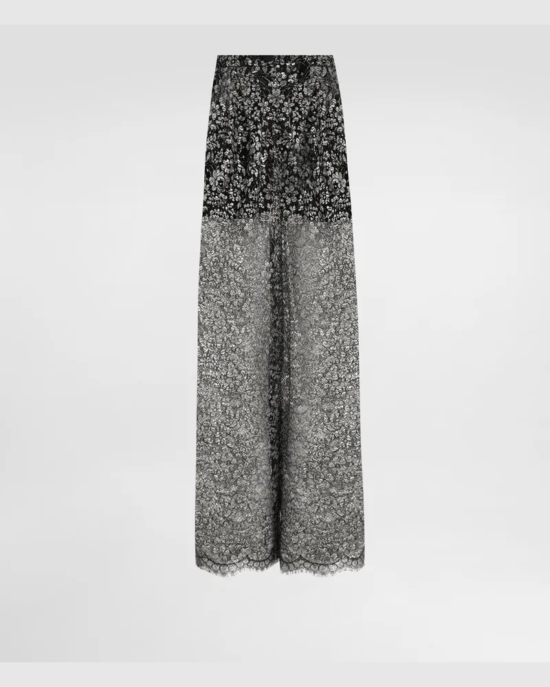 Dolce & Gabbana Lamé Lace Trousers - Frau Collection Silber Silver
