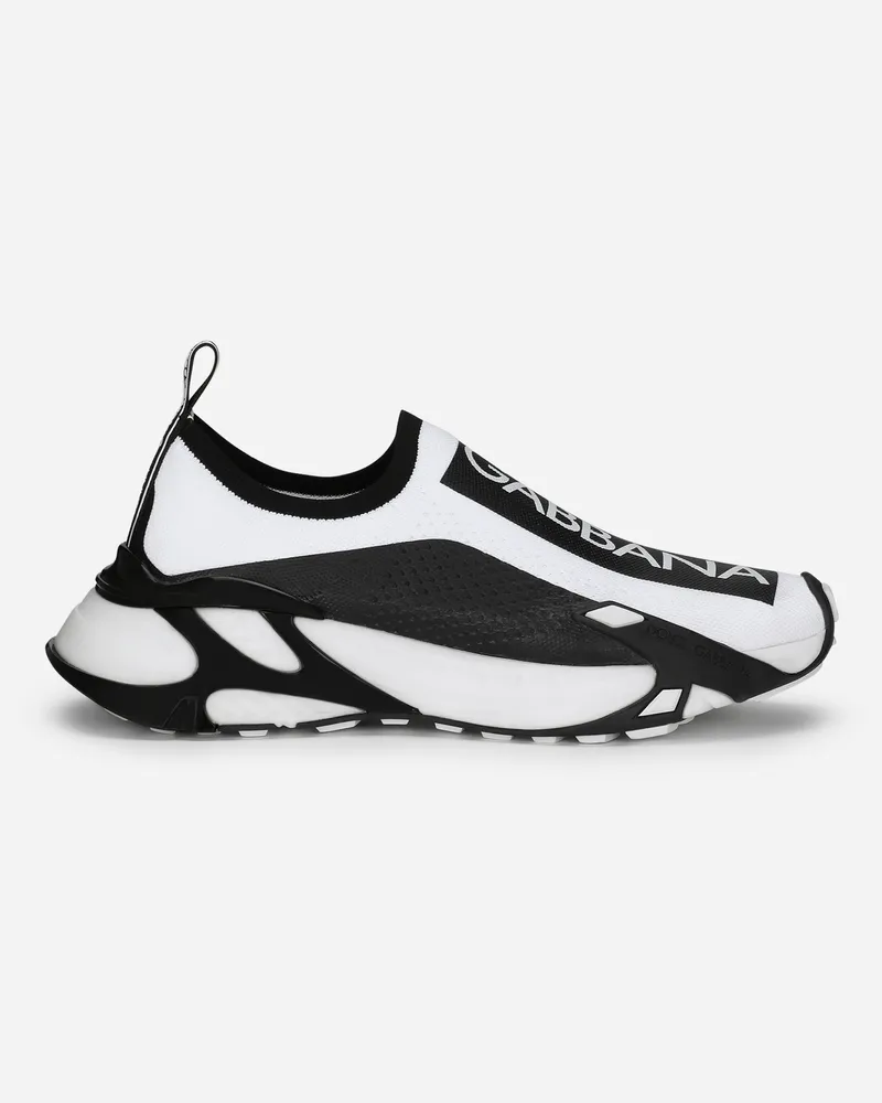 Dolce & Gabbana Stretch Mesh Fast Sneakers - Frau Sneakers Schwarz Stoff Mehrfarbig