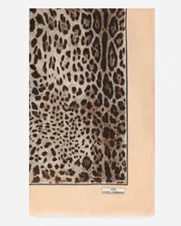 Dolce & Gabbana Schal 135 x 200 aus Modal und Kaschmir mit Leopardenmuster-Aufdruck Animal-print