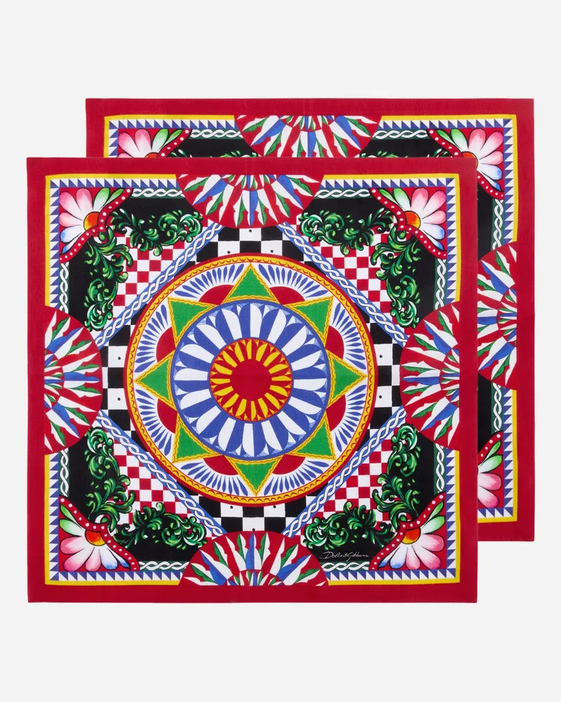 Dolce & Gabbana 2er-set Servietten Aus Leinen - Servietten Mehrfarbig Mehrfarbig