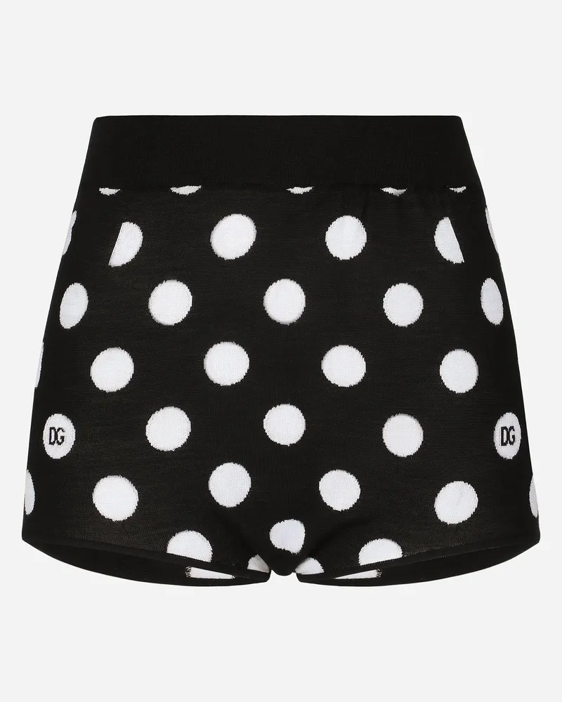 Dolce & Gabbana Intarsien-panty Gepunktet Aus Wolle Und Seide - Frau Hosen Und Shorts Mehrfarbig Drucken