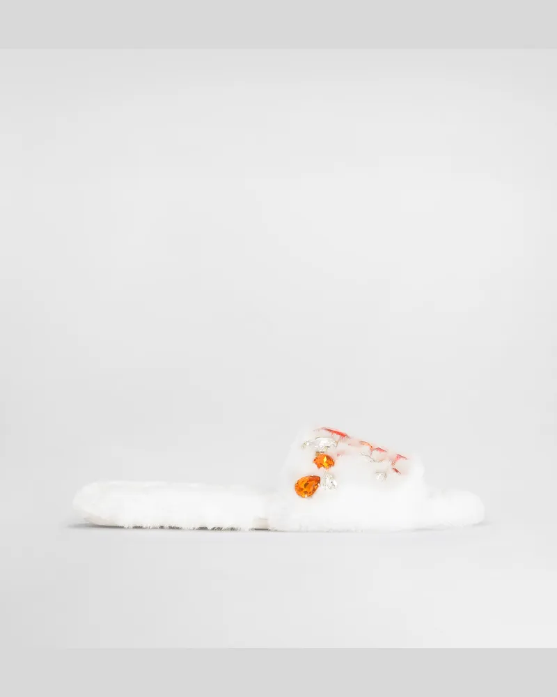 Dolce & Gabbana Ciabatta Flat - Frau Pantoletten Und Mules Weiss Weiss