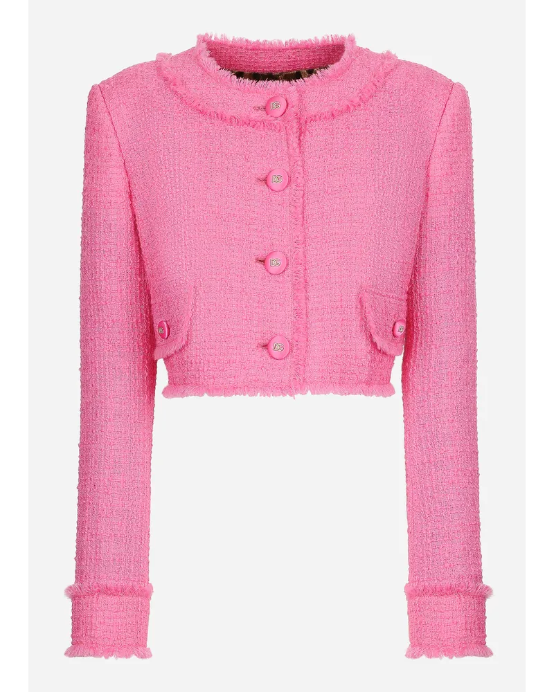 Dolce & Gabbana Kurzjacke aus Raschel-Tweed Rosa