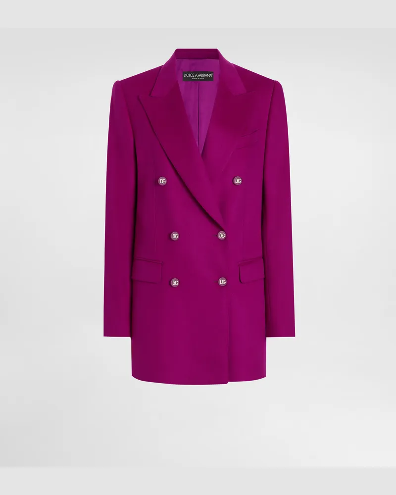 Dolce & Gabbana Zweireihige Oversize-jacke Aus Kaschmir - Frau Blazer Fuchsia Fuchsia