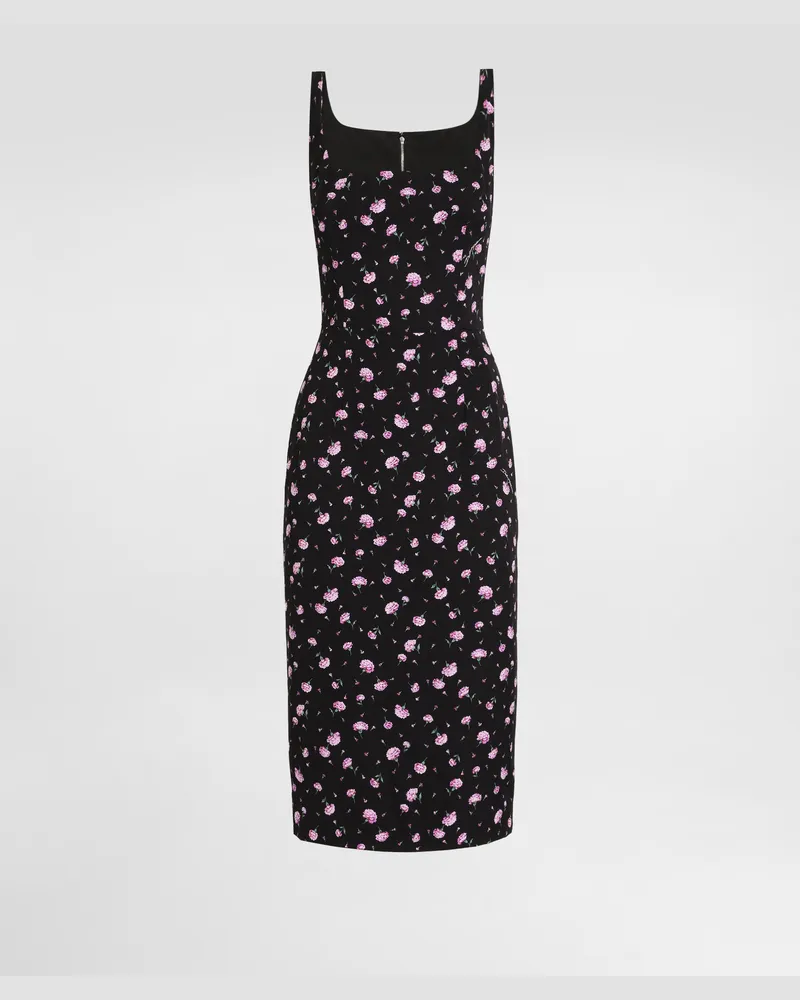 Dolce & Gabbana Etuikleid Mit Nelken-print - Frau Kleider Mehrfarbig Mehrfarbig