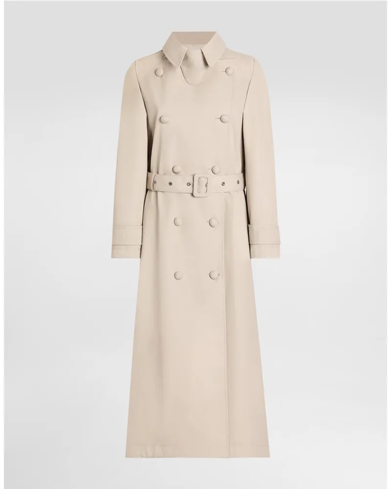 Dolce & Gabbana Trenchcoat Aus Baumwolldrillich - Frau Mäntel Und Jacken Beige Beige