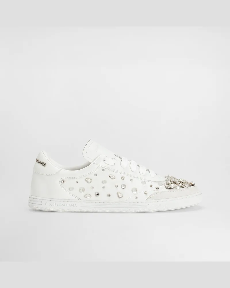 Dolce & Gabbana Calfskin Saint Tropez Light Sneakers - Frau Sneakers Cream Cream