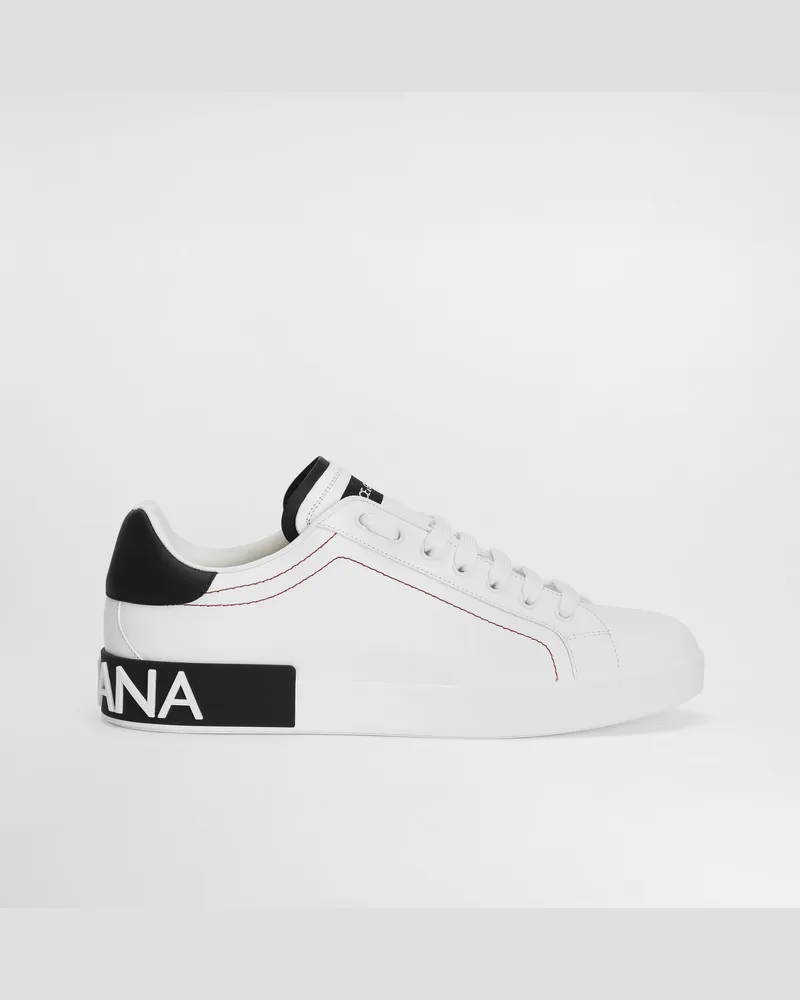 Dolce & Gabbana Sneaker Portofino Aus Kalbsleder - Mann Sneakers Schwarz Leder Mehrfarbig