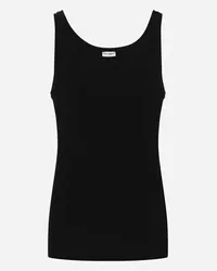 Dolce & Gabbana Tanktop gerippte Baumwolle Schwarz