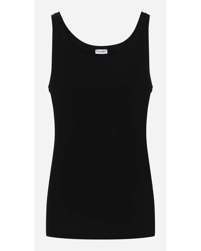 Dolce & Gabbana Tanktop Gerippte Baumwolle Schwarz