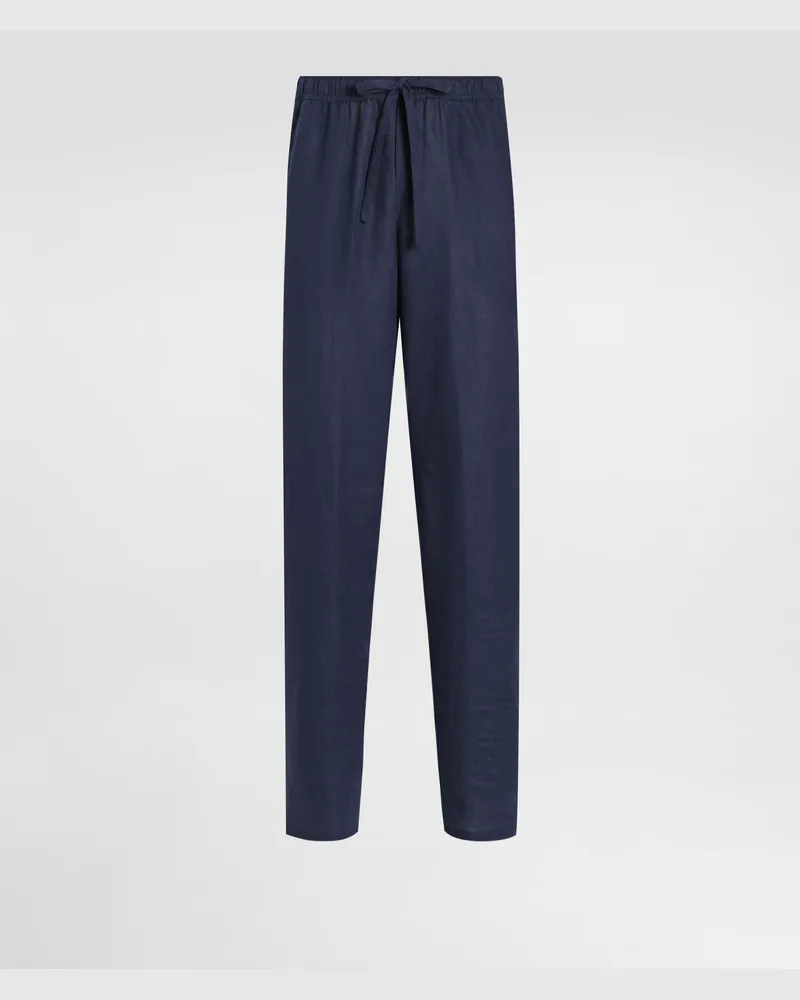 Dolce & Gabbana Pyjamahose Aus Leinen - Mann Hosen Und Shorts Blau Blau