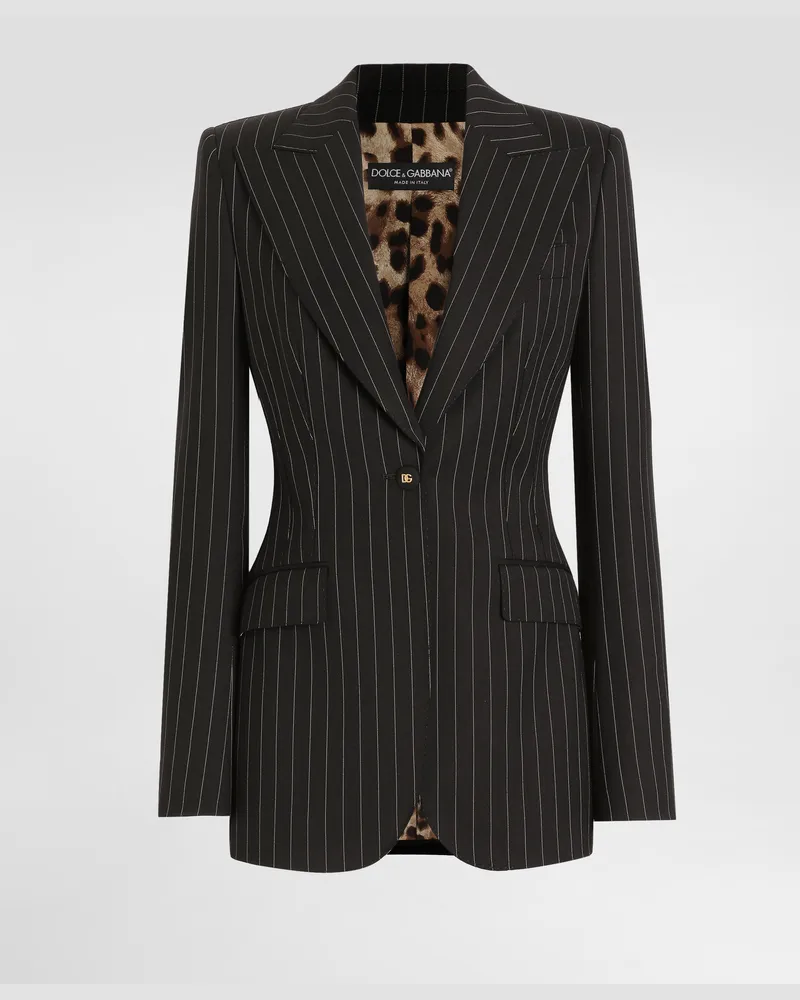 Dolce & Gabbana Single-breasted Pinstripe Wool Jacket - Frau Blazer #n/d Wolle Mehrfarbig