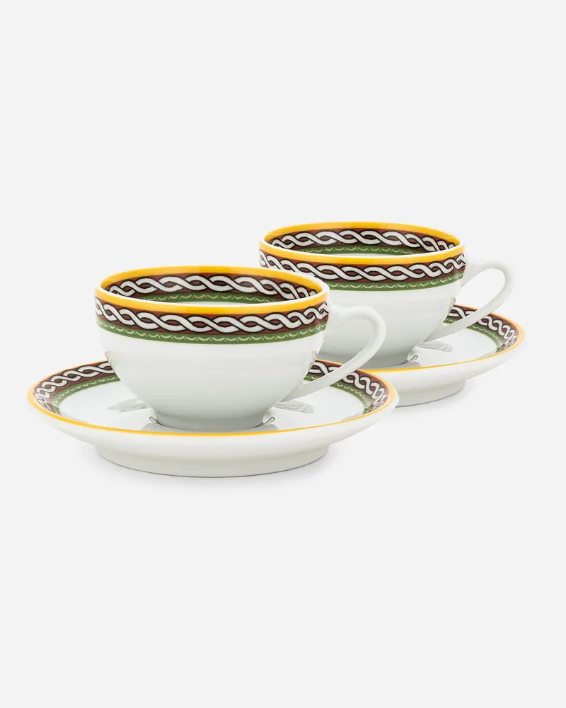 Dolce & Gabbana 2er-set Espressotassen Mit Untertasse Aus Porzellan - Espressotassen Mehrfarbig Mehrfarbig