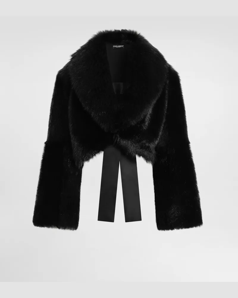 Dolce & Gabbana Bolerojacke Aus Lammfell - Frau Mäntel Und Jacken Schwarz Black