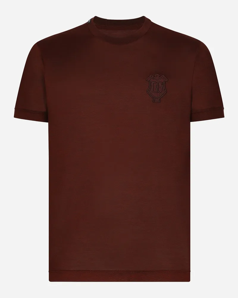 Dolce & Gabbana Rundhals-t-shirt Aus Seide - Mann T-shirts Und Polos Rot Rot