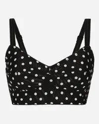 Dolce & Gabbana Bustier-Top aus Marquisette Punkteprint Drucken