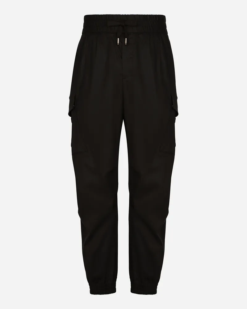 Dolce & Gabbana Cotton Cargo Pants With Branded Tag - Mann Hosen Und Shorts Blau Baumwolle Blau