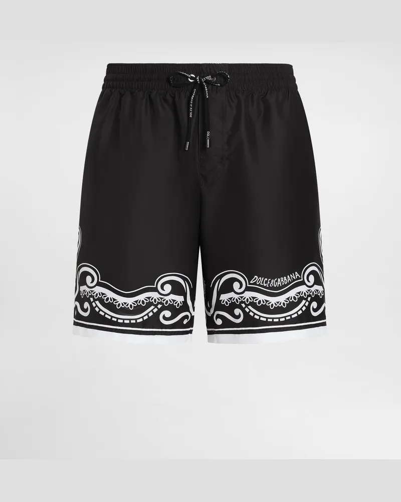 Dolce & Gabbana Mittellange Badeshorts Bandana-print - Mann Beachwear Drucken Drucken