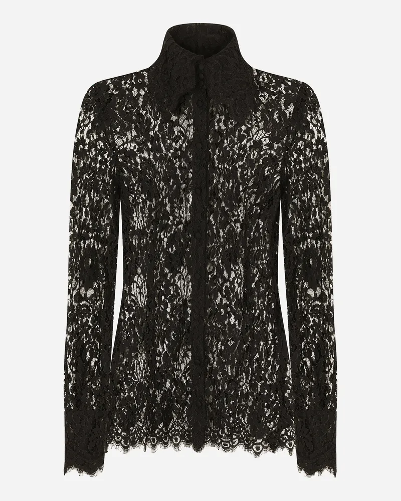 Dolce & Gabbana Lace Shirt - Frau Blusen Und Tops Schwarz Schwarz