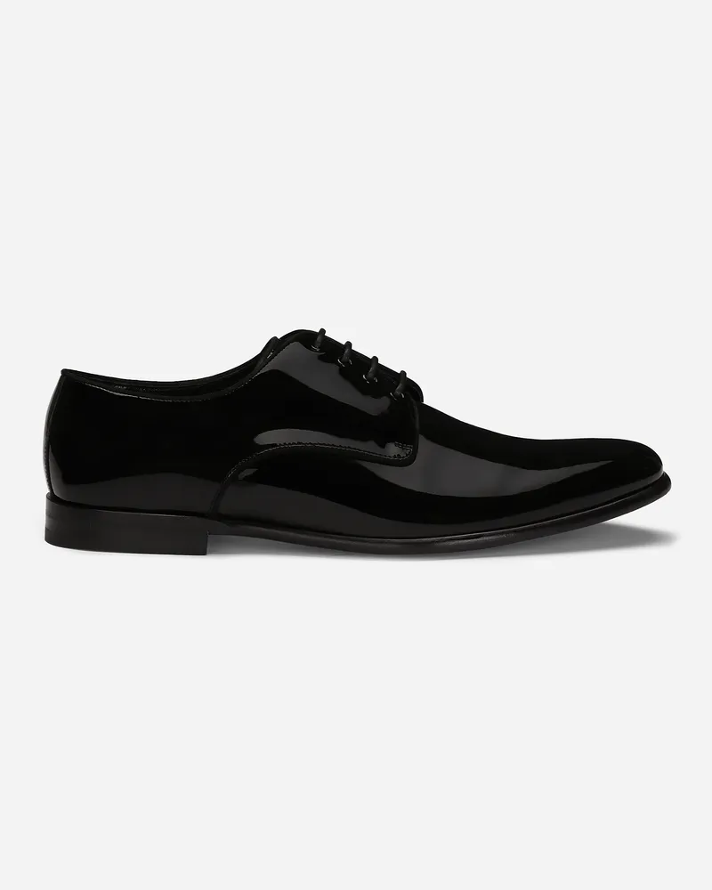 Dolce & Gabbana Calfskin Derby Shoes - Mann Schnürschuhe Schwarz Leder Black