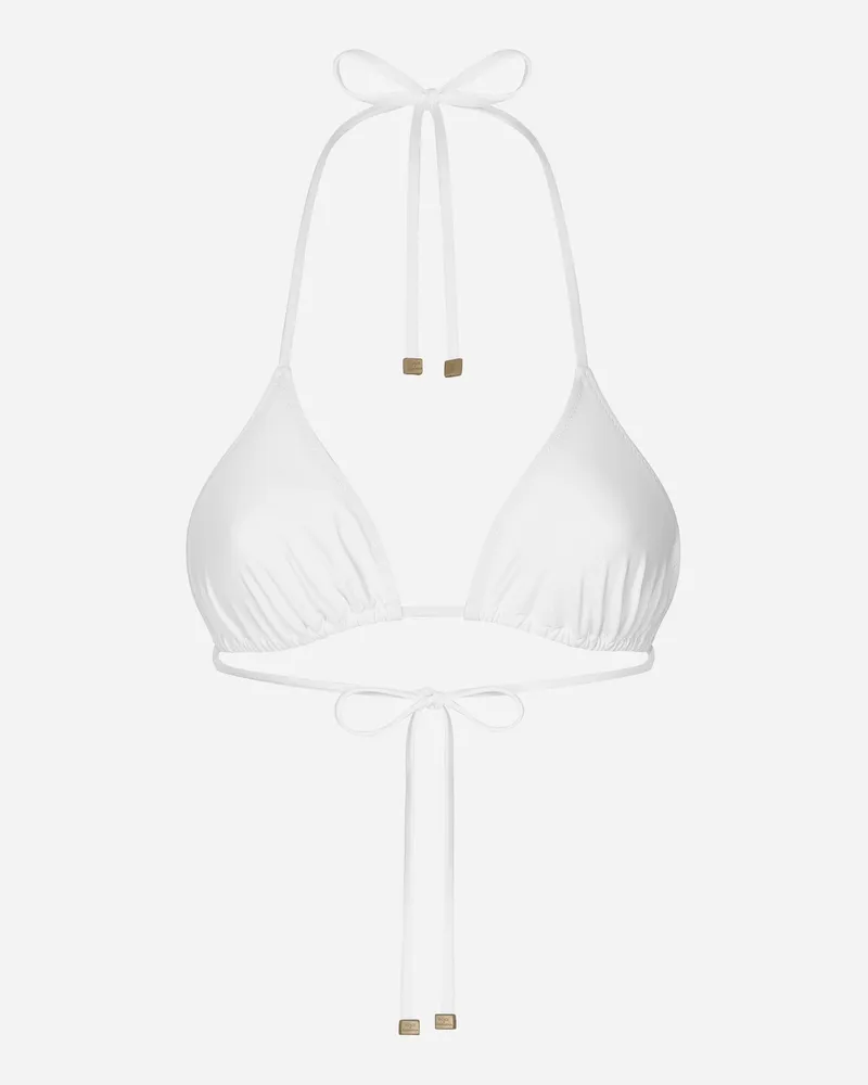 Dolce & Gabbana Triangel-bikinitop - Frau Bademode Wei� Jersey Weiss