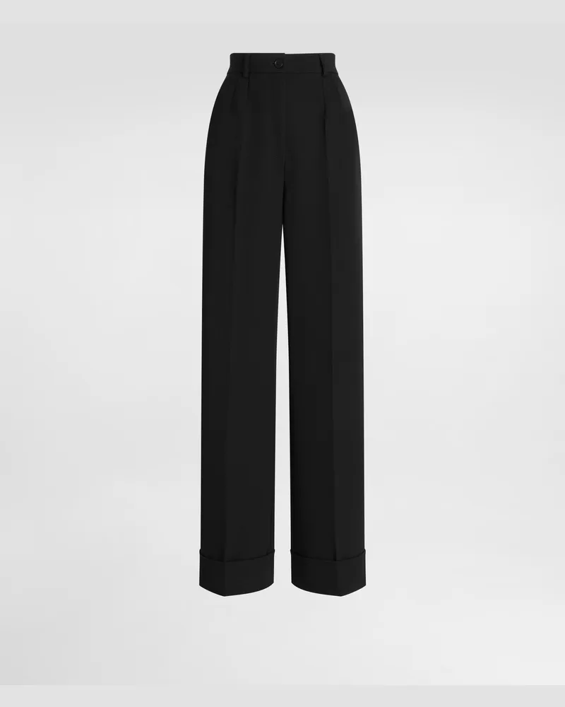 Dolce & Gabbana Wool Gabardine Trousers - Frau Hosen Und Shorts Schwarz Black