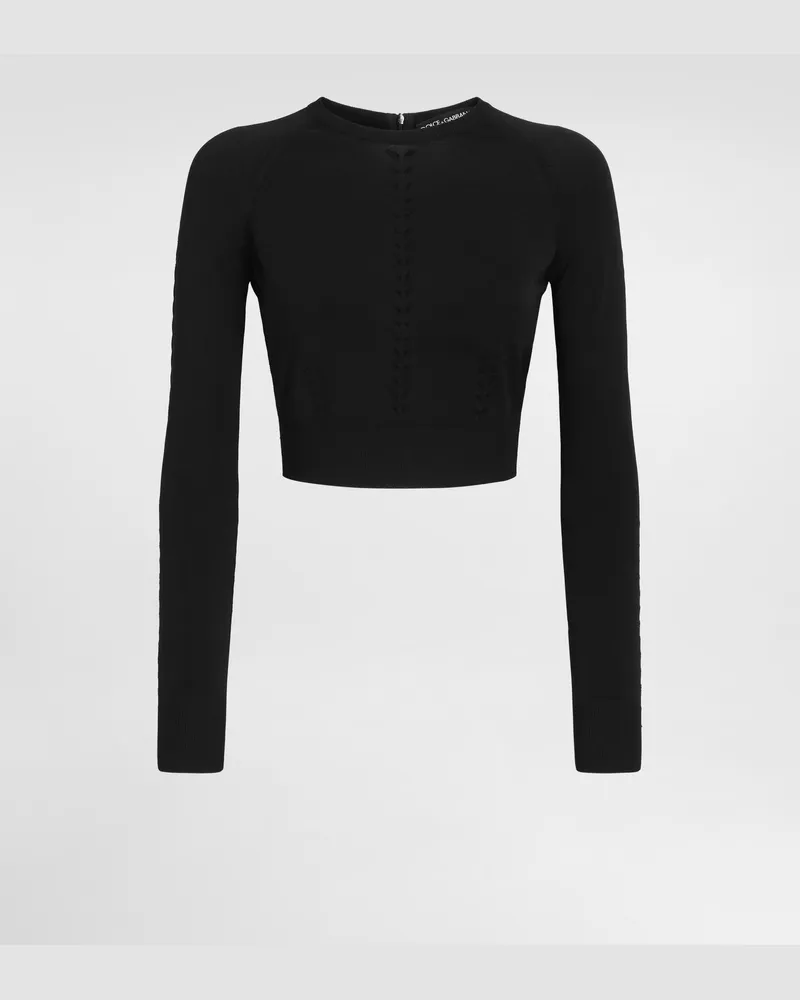 Dolce & Gabbana Kurzpullover Aus Viskose - Frau Strickwaren Schwarz Schwarz