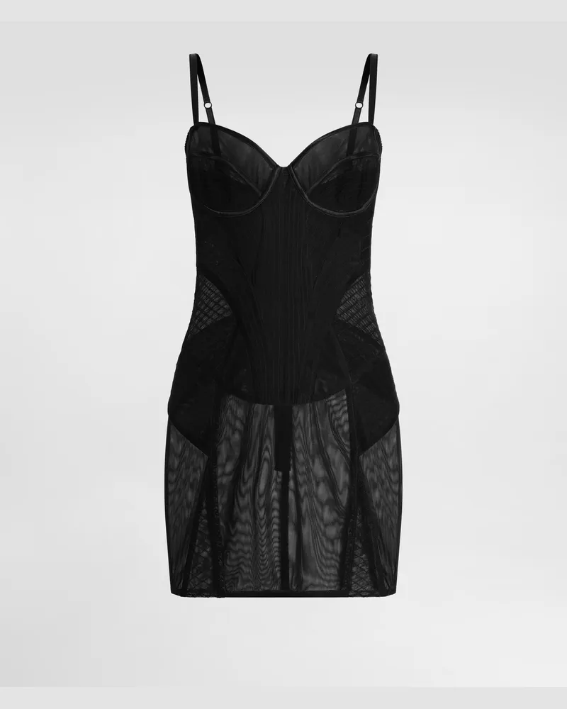 Dolce & Gabbana Lightweight Stretch Tulle Dress - Frau Kleider Schwarz Schwarz