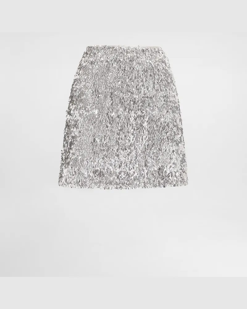 Dolce & Gabbana Sequined Skirt - Frau Collection Silber Silver