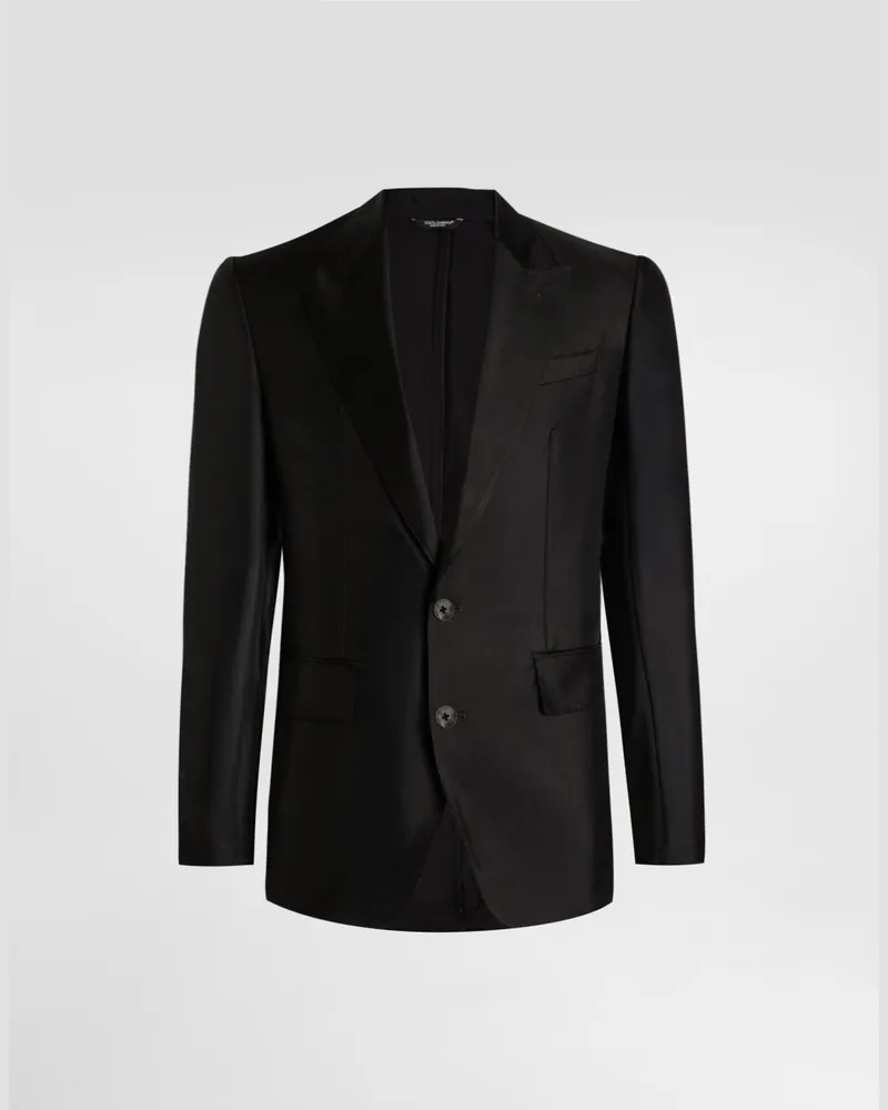 Dolce & Gabbana Sicilia Light Single-breasted Silk Twill Jacket - Mann Anzüge Und Blazer Schwarz Black