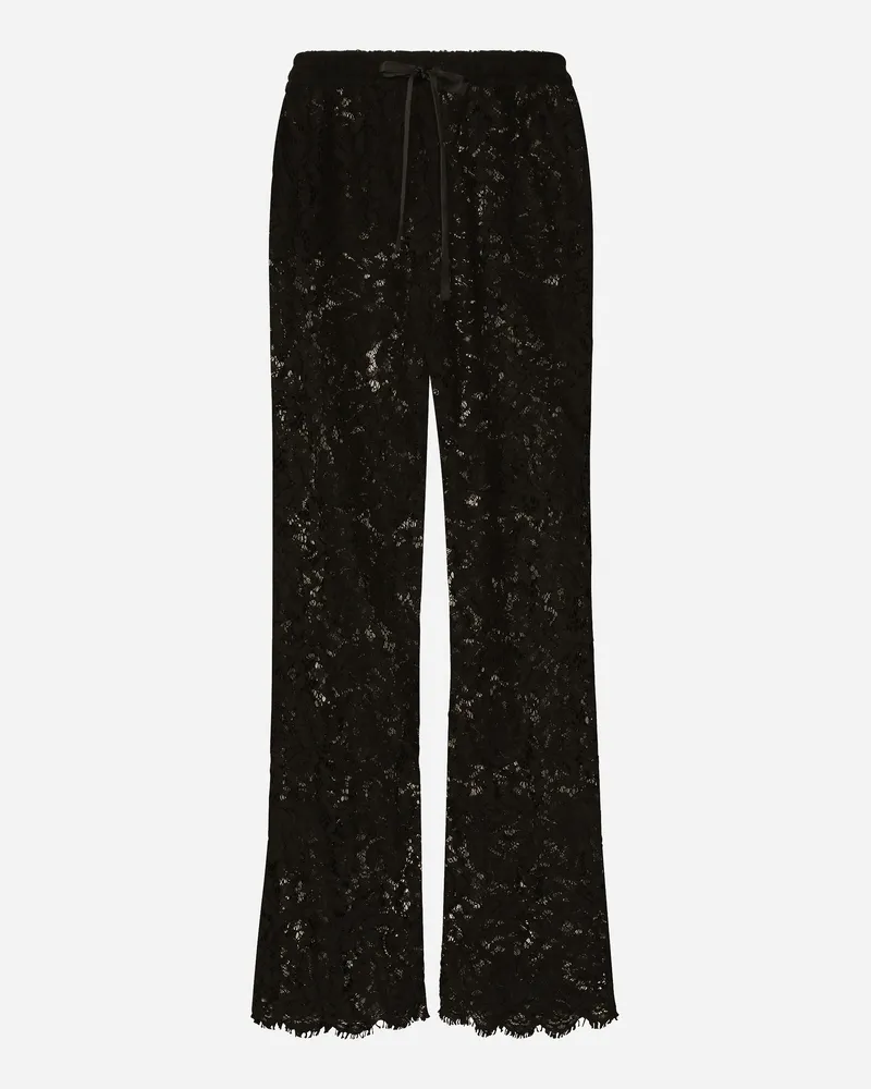 Dolce & Gabbana Jogginghose Aus Kordelspitze - Mann Hosen Und Shorts Schwarz Spitze Schwarz