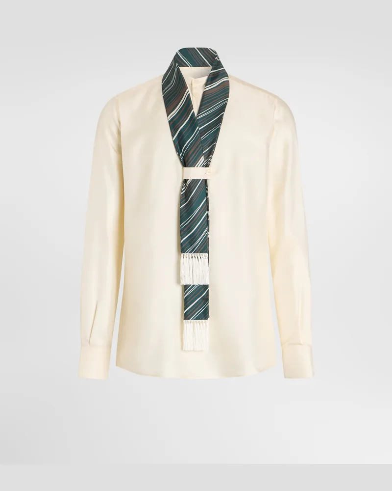 Dolce & Gabbana Hemd Aus Seidentwill - Mann Hemden Wei Weiss