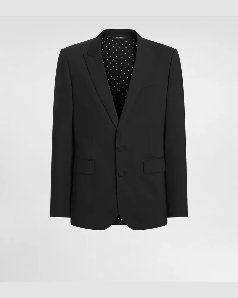 Dolce & Gabbana Single-breasted New Martini Canvas Jacket - Mann Anzüge Und Blazer Schwarz Black