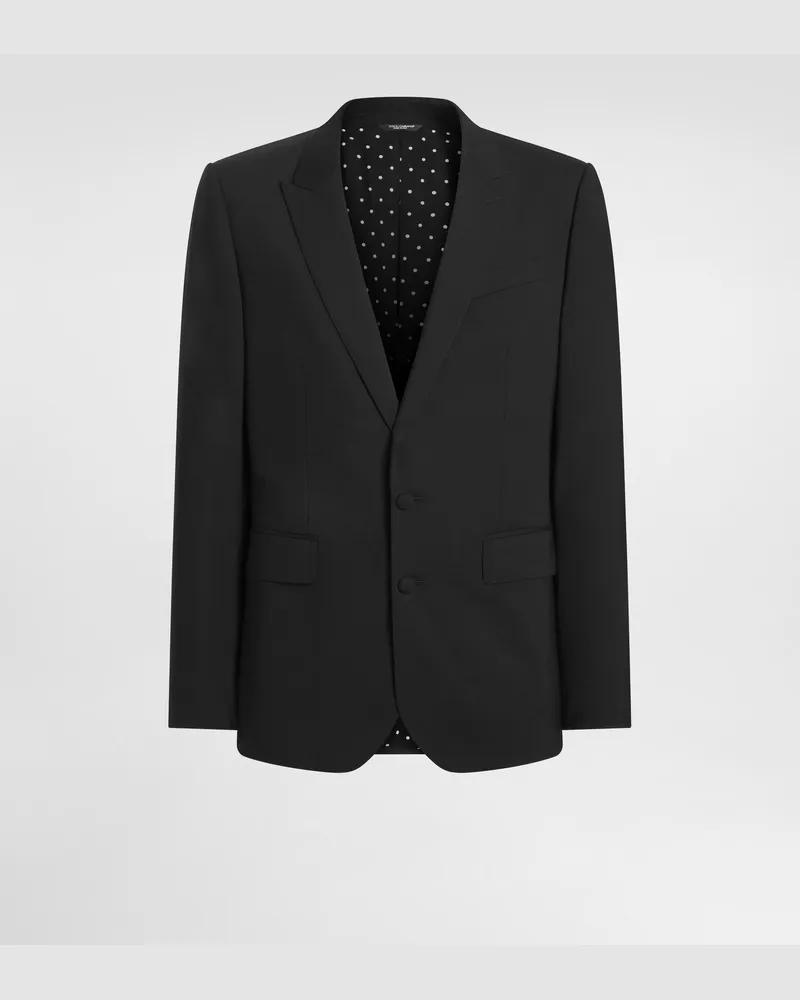 Dolce & Gabbana Single-breasted New Martini Canvas Jacket - Mann Anzüge Und Blazer Schwarz Black