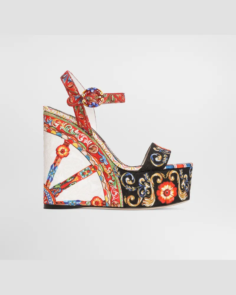 Dolce & Gabbana Sandalo Zeppa - Frau Sandalen Und Wedges Mehrfarbig Mehrfarbig