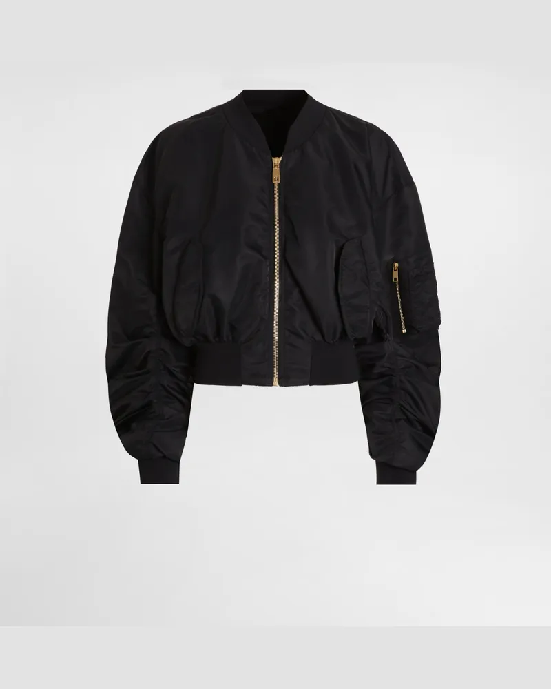 Dolce & Gabbana Jacke Aus Nylongabardine - Frau Mäntel Und Jacken Schwarz Schwarz