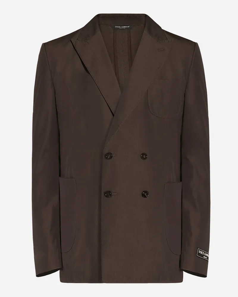 Dolce & Gabbana Zweireihige Jacke Portofino Aus Popeline - Mann Anzüge Und Blazer Braun Baumwolle Braun