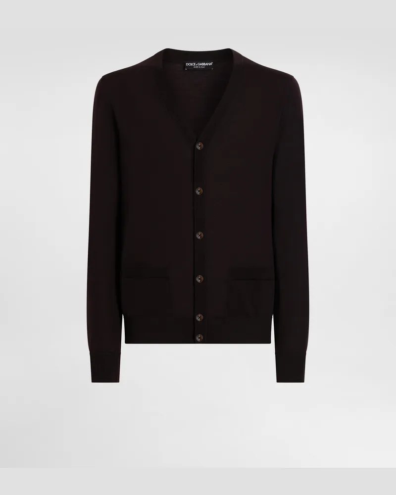 Dolce & Gabbana Wool Cardigan - Mann Strickwaren Braun Brown