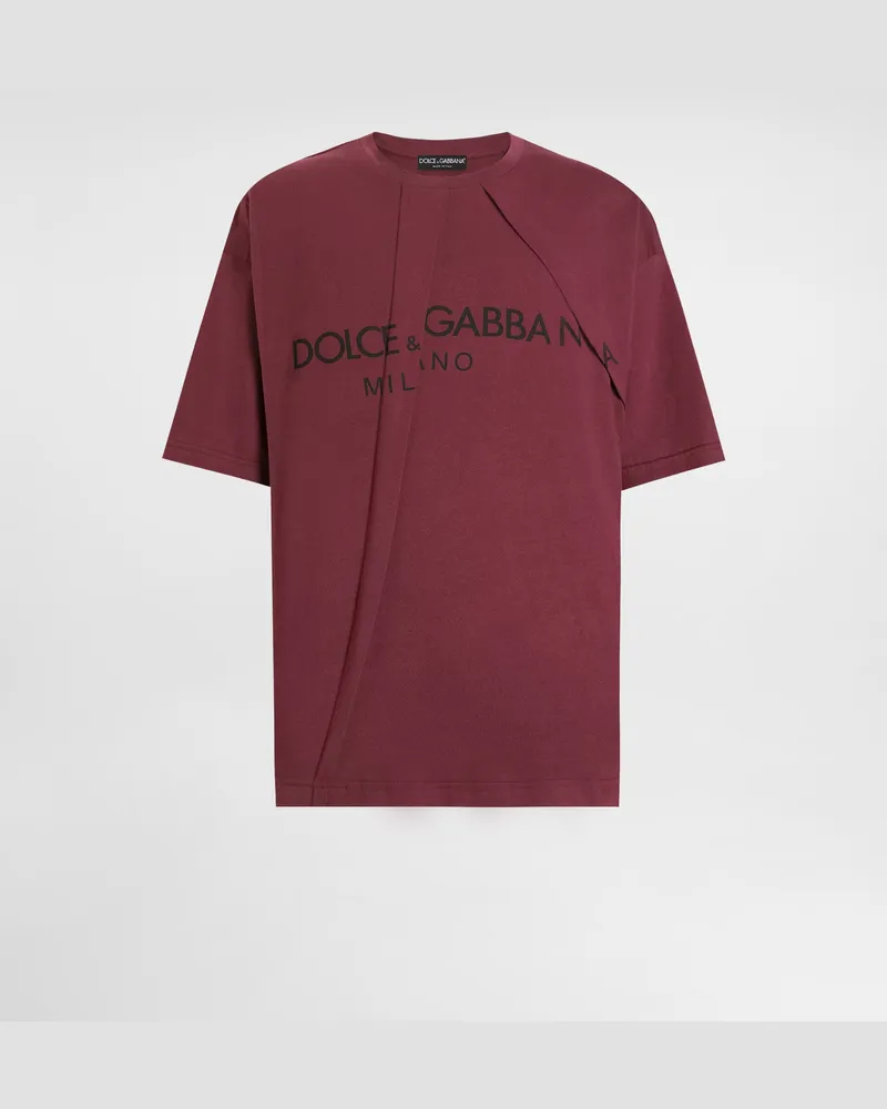 Dolce & Gabbana T-shirt Aus Baumwolle Mit Logo - Mann T-shirts Und Polos Burgunderrot Burgunderrot