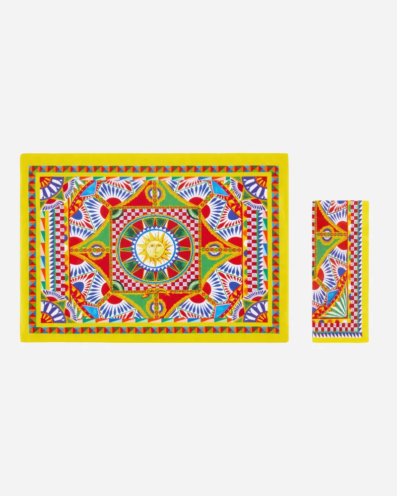 Dolce & Gabbana Set Platzdeckchen Und Serviette Aus Leinen - Sets Platzdeckchen Und Serviette Mehrfarbig Mehrfarbig