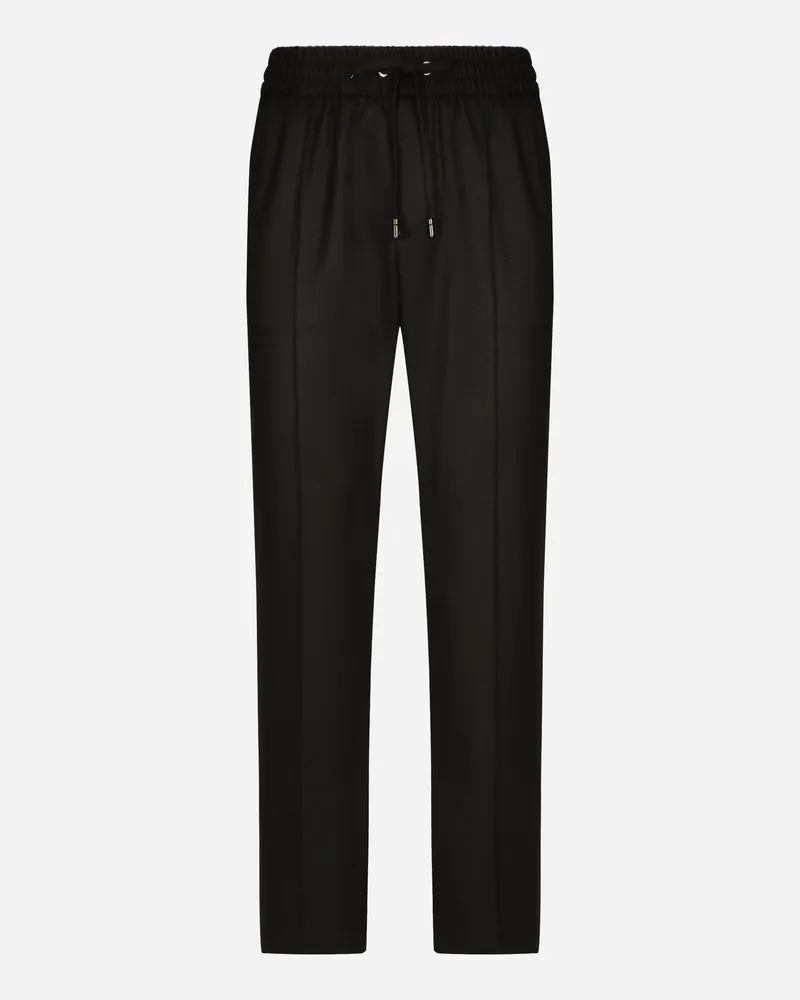 Dolce & Gabbana Jogginghose Aus Flanell - Mann Hosen Und Shorts Schwarz Schwarz