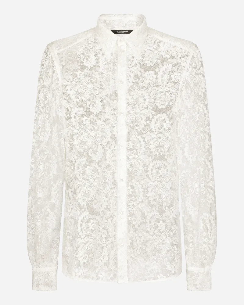 Dolce & Gabbana Hemd Martini Aus Spitze - Mann Hemden Wei� Spitze Weiss