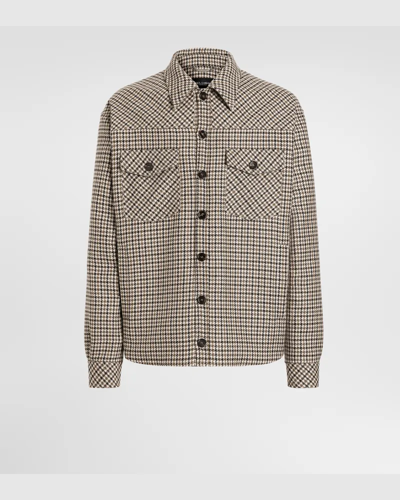 Dolce & Gabbana Quilted Houndstooth Wool Jacket - Mann Mäntel Und Jacken 