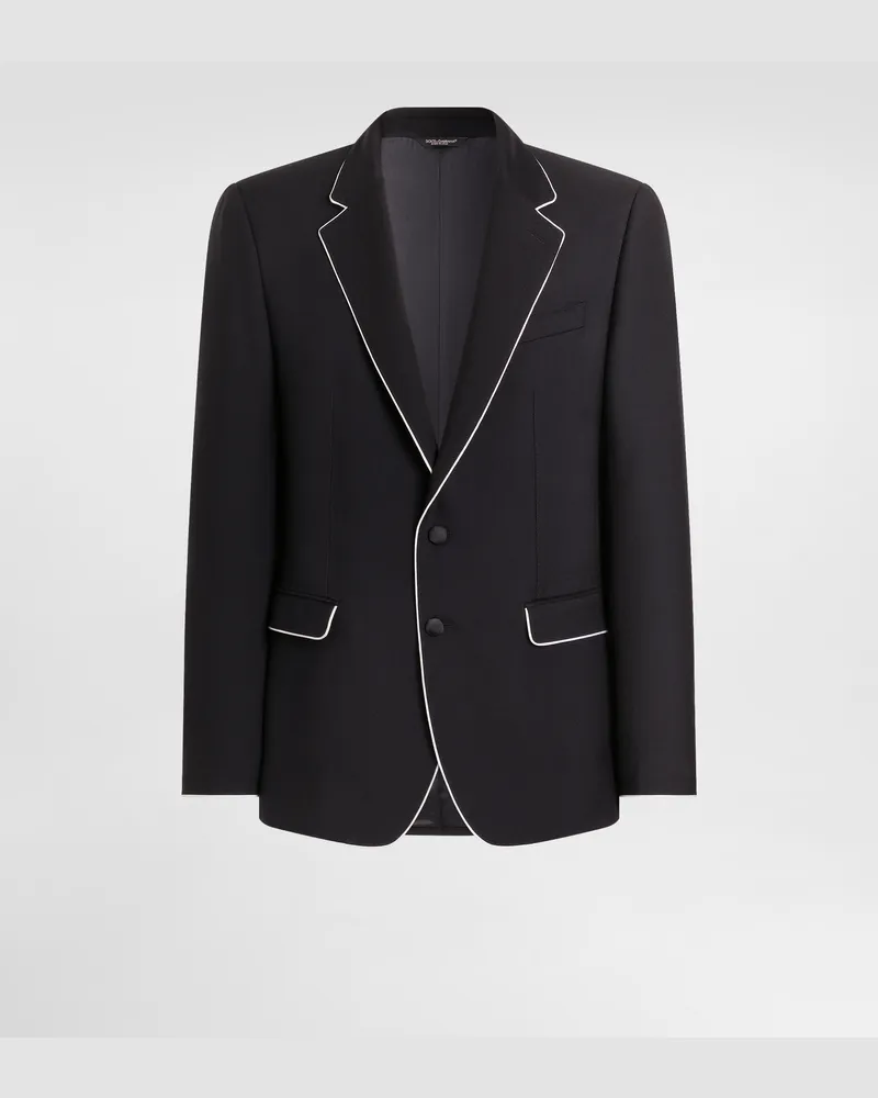 Dolce & Gabbana Sakko Martini Light Aus Wolltwill Mit Einreihiger Knopfleiste - Mann Anzüge Und Blazer Blau Blau