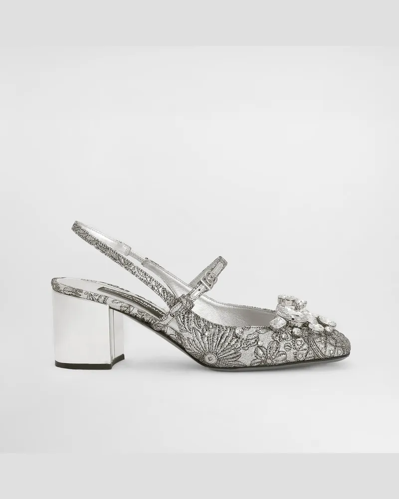 Dolce & Gabbana Brocade Slingback With Embroidery And Stones - Frau Collection Multicolor Multicolor