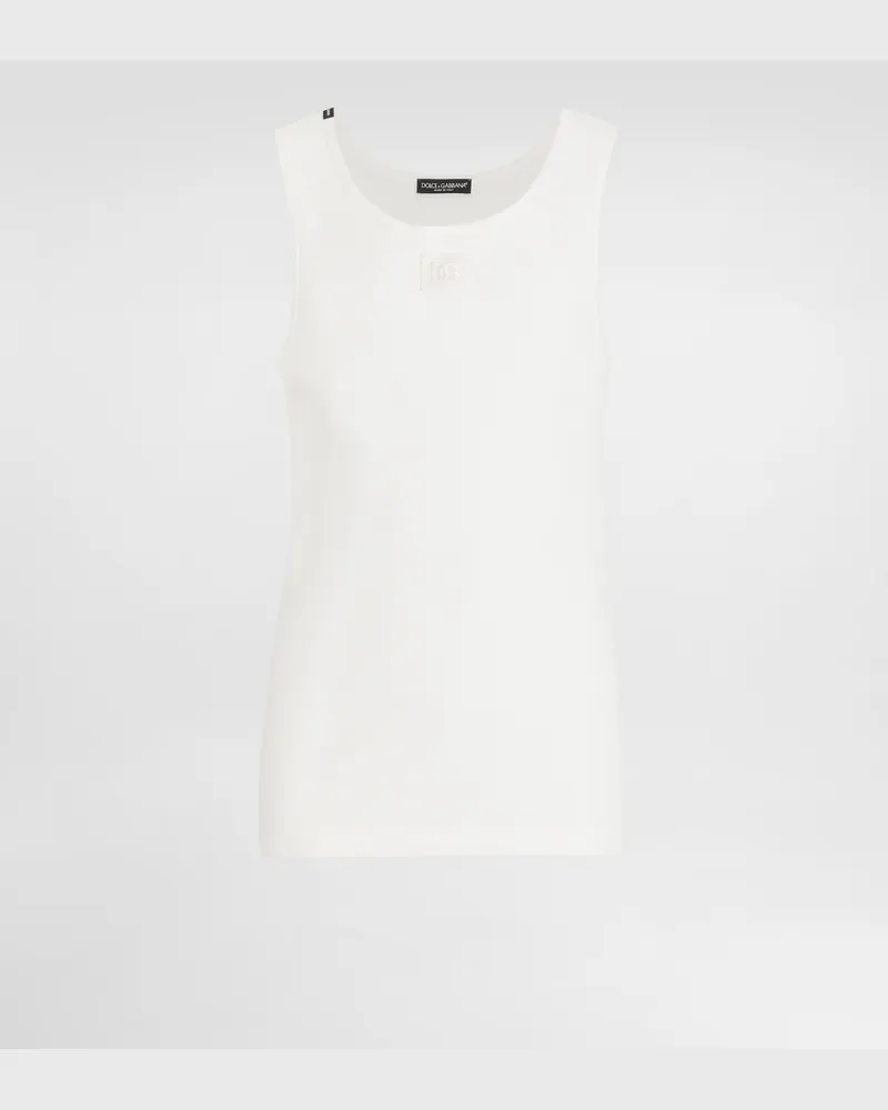 Dolce & Gabbana Cotton Tank Top - Mann T-shirts Und Polos Wei� Baumwolle White